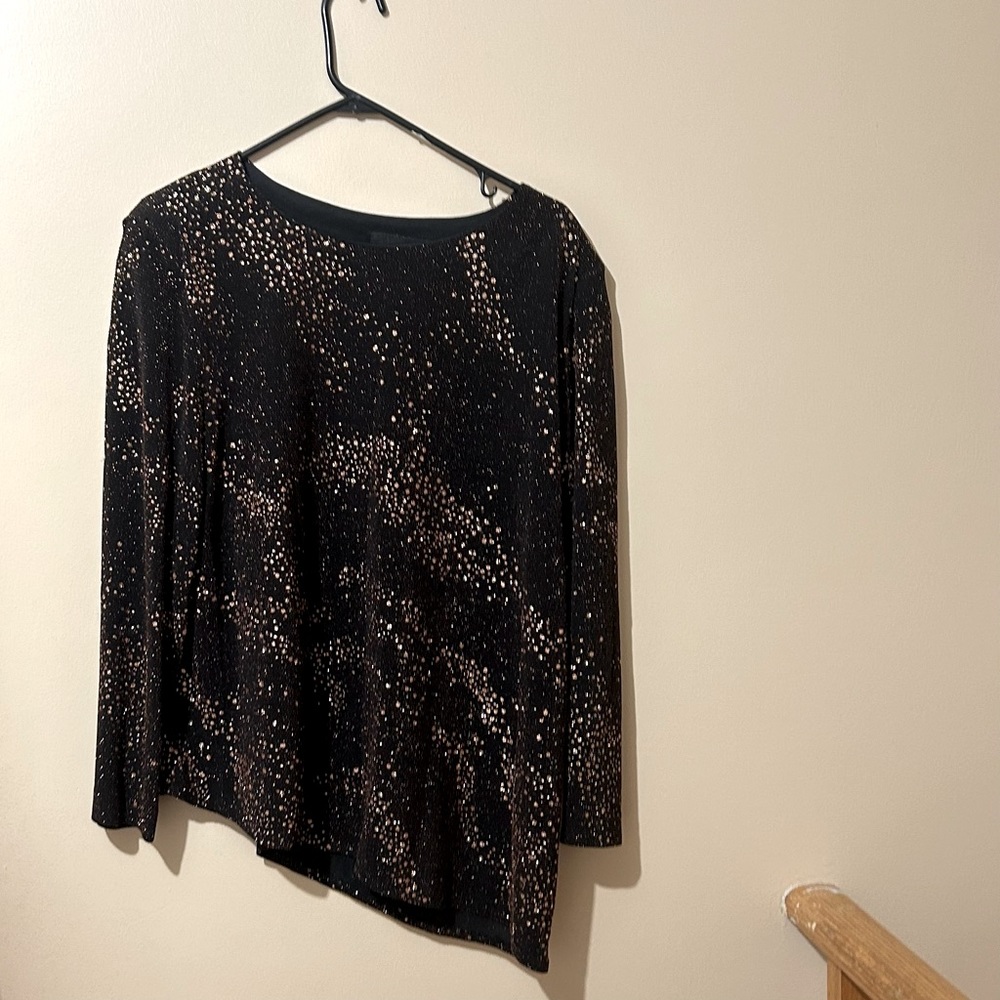 LINDOR ASYMMETRICAL SEQUINED LONG SLEEVES BLOUSE vintage from  the 80s